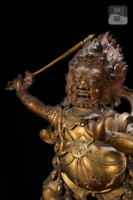 清乾隆 铜鎏金马头明王 - 图5